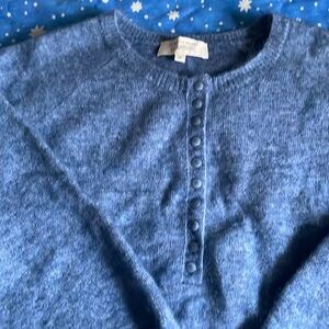 Gently worn Size Medium Sézane Henley style mohair pullover sweater.